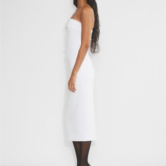 Aritzia Eyecatcher Dress - White Midi Dress in Crepe - Picture 7 of 9